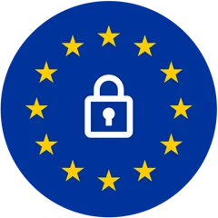 GDPR, the European Union stars around a padlock.